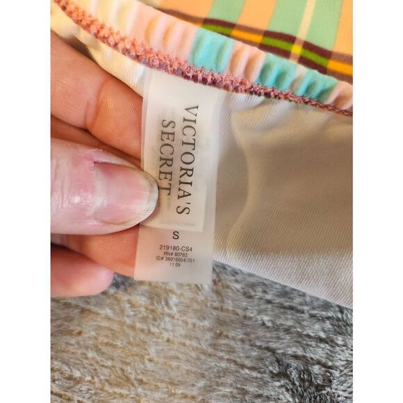 Victoria's Secret Swim S Plaid Scoop Bikini Bottom Multi Color - Picture 3 of 3